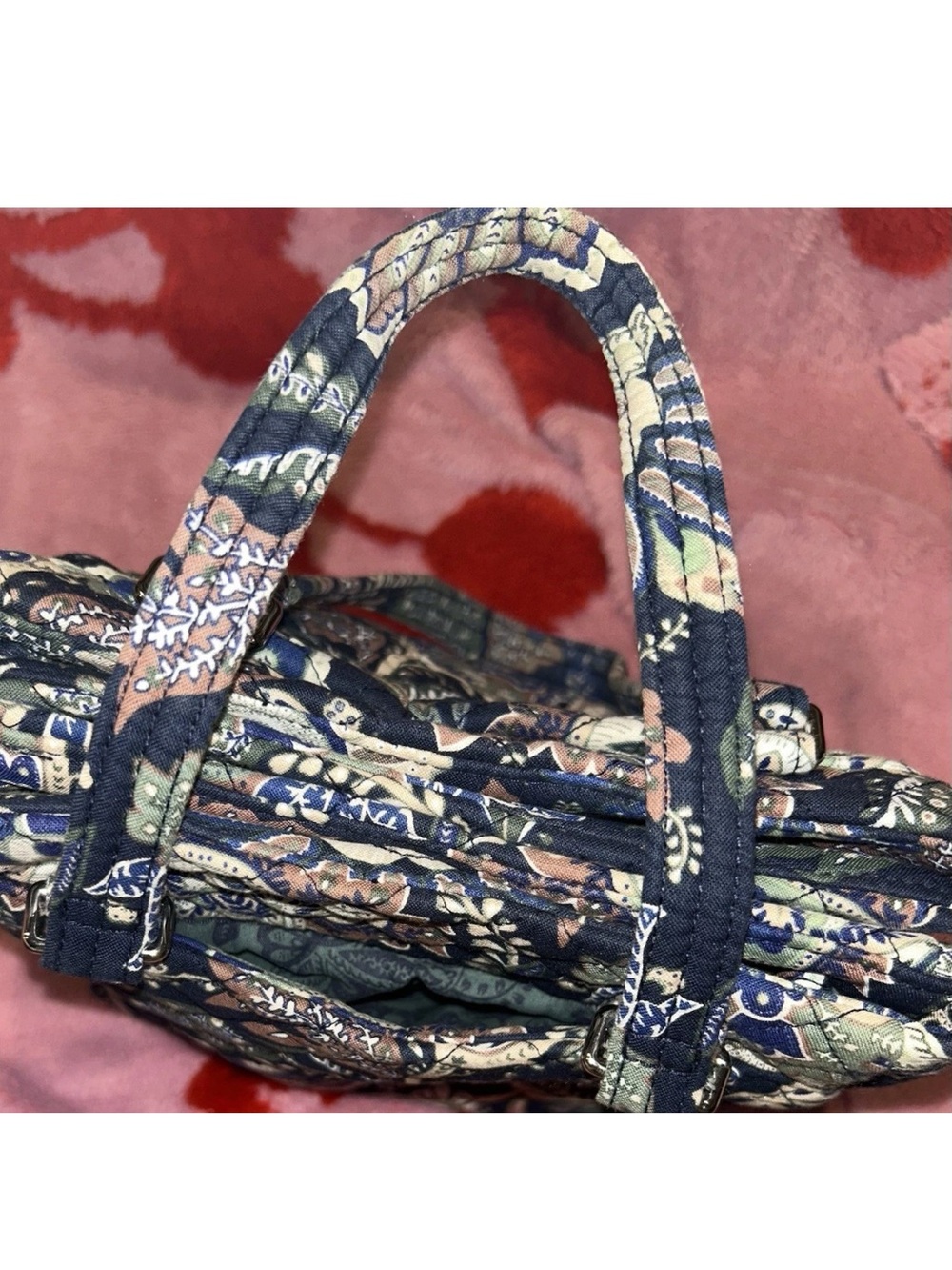 Retired Vera Bradley Quilted Java Navy Camo purse - small zip closure Women's - Picture 7 of 7